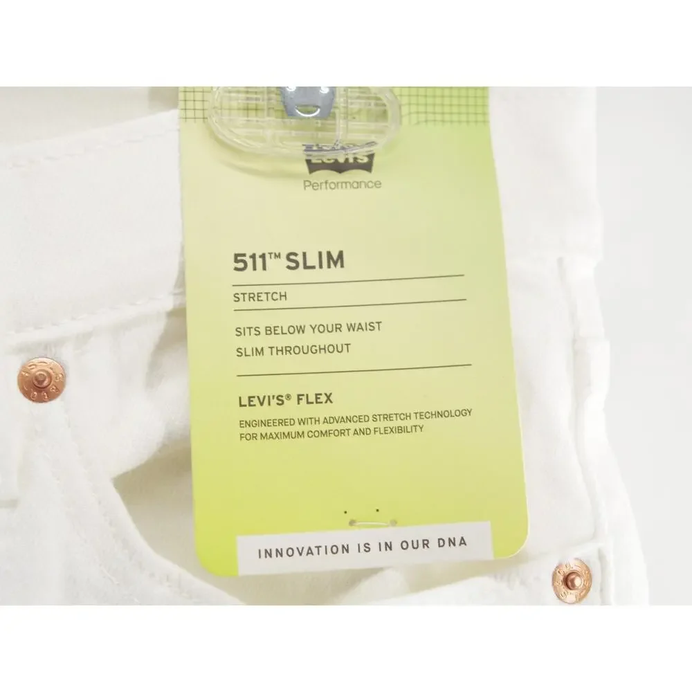 Levi’s 511 NWT Slim Fit Jeans Mens 31x32 White Denim Levi's Flex Stretch Casual